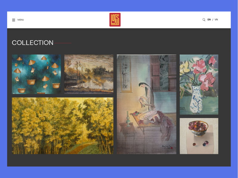 Gallery layout thích hợp cho các website trưng bày portfolio