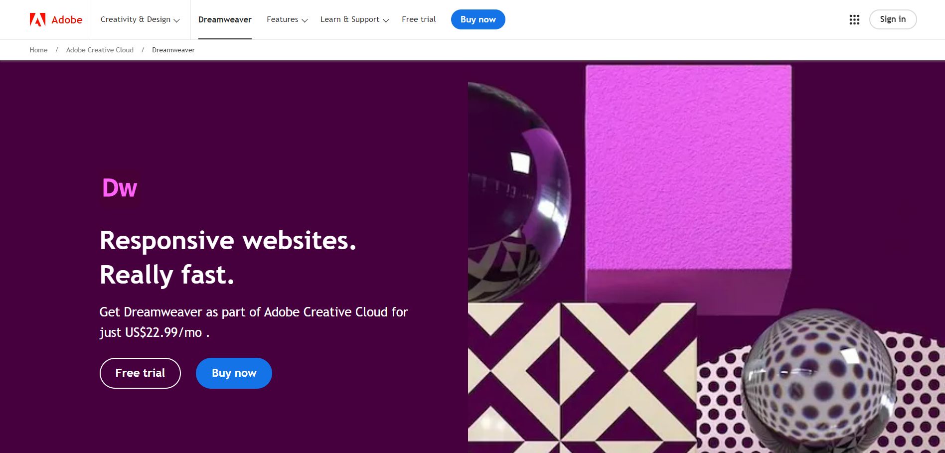 Adobe Dreamweavercho phép người dùng tạo website mà không cần kiến thức lập trình chuyên sâu