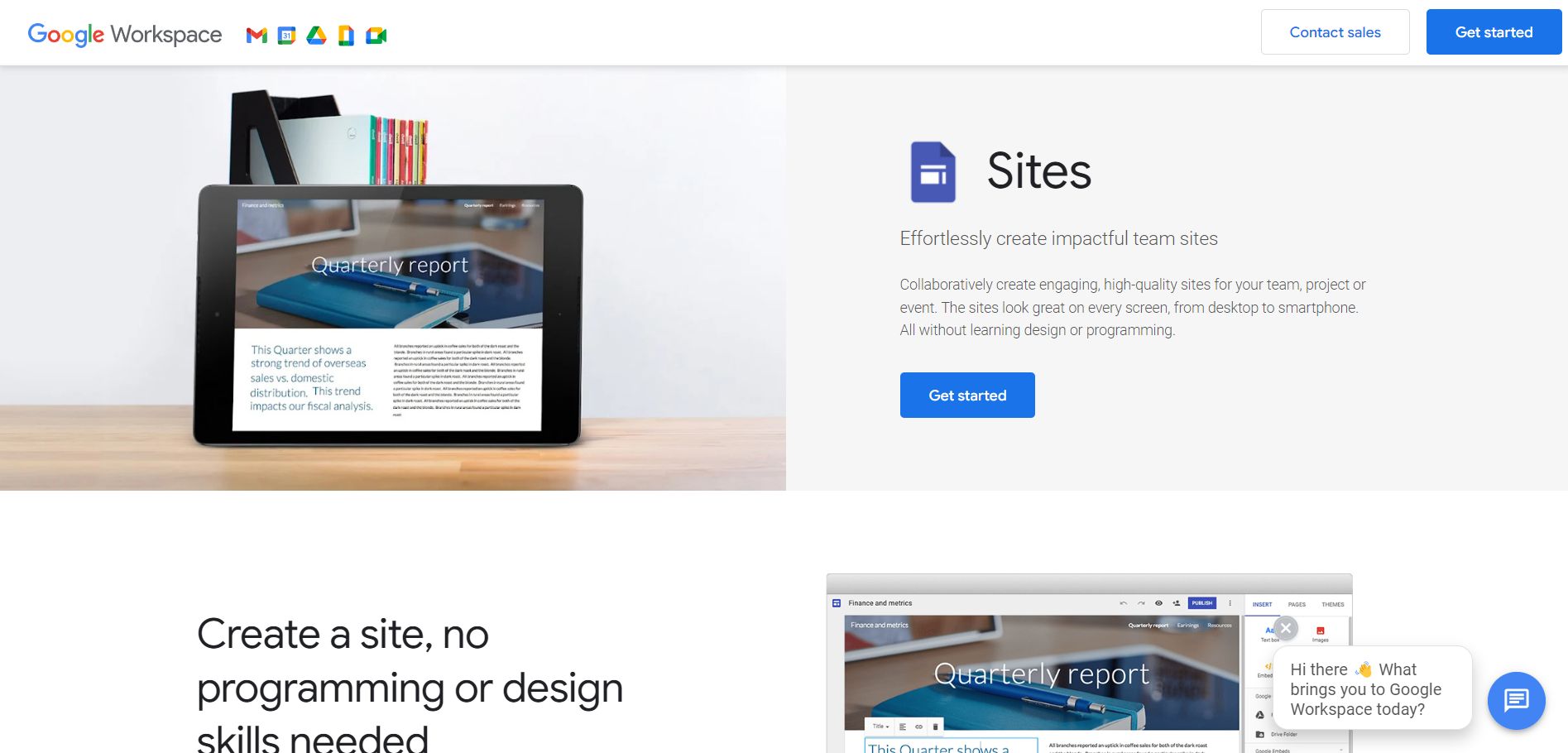 Google Sites là một sản phẩm của Google cho phép người dùng tự thiết kế website miễn phí chỉ trong vòng vài phút