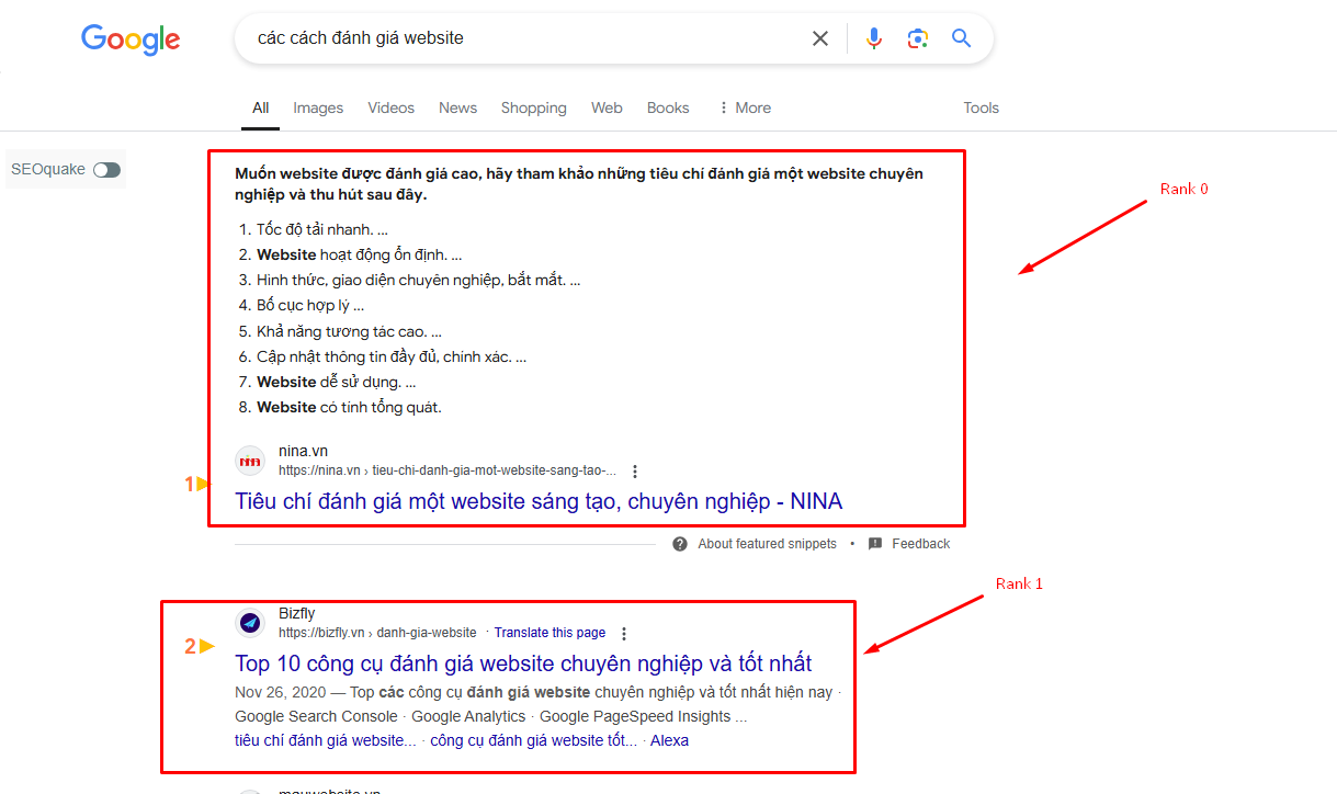 Google cũng có thể đưa các nội dung được format theo danh sách và bullet points lên rank 0 của trang kết quả tìm kiếm